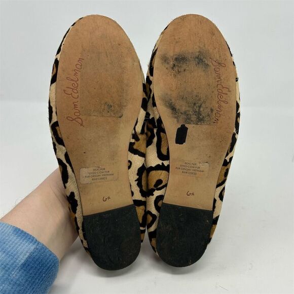 Sam Edelman Women's Leopard Print Leather Ballet Flats Size 6.5 Chic Casual - Picture 11 of 14